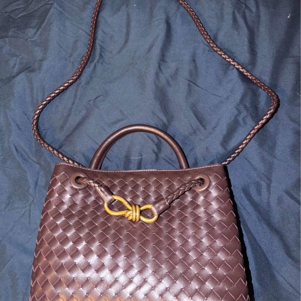 Purple/Brown Woven Handbag